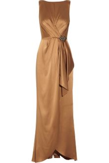 Kay Unger Embellished Silk-satin Gown - Lyst