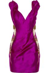 Marchesa Embellished Silk-organza Dress