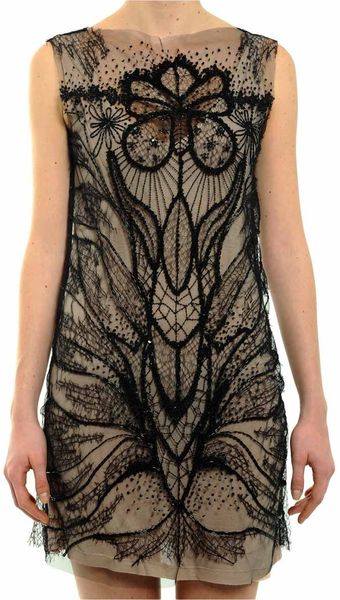 Amen Lace Embroidered Mini Dress with Sequins and Tubes - Lyst