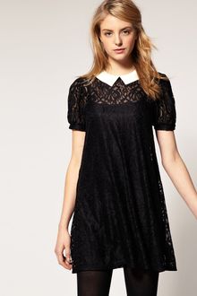ASOS Collection Asos Lace Dress with Contrast Collar - Lyst