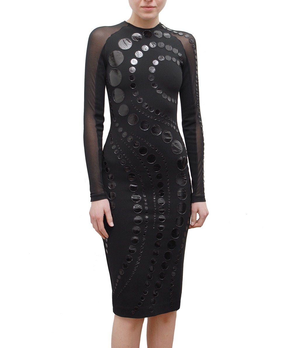 crystal mesh long sleeve gown by david koma