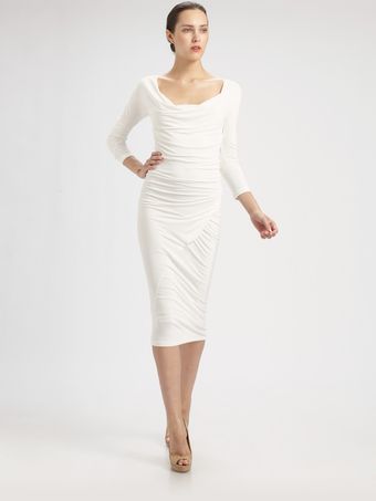 Donna Karan New York Ruched Jersey Dress - Lyst