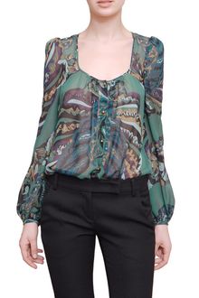 Emilio Pucci Long Sleeved Georgette Blouse - Lyst