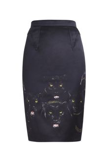Givenchy Satin Semi Panther-print Skirt - Lyst
