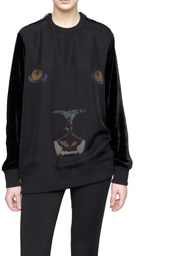 Givenchy Long Sleeved Velvet Sweater with Panther Print - Lyst