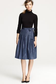 J.Crew Knife-pleat Wrap Skirt in Silk Taffeta - Lyst