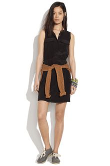 Madewell Silk Safari Dress - Lyst