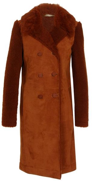 Balenciaga Shearling Coat with Lamb Hair Collar - Lyst