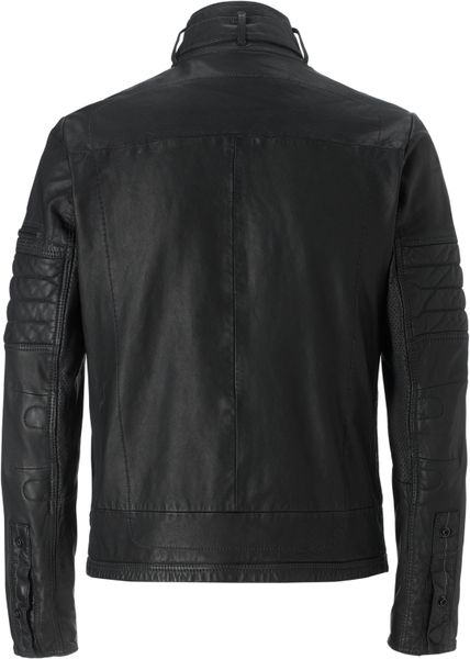 star Raw Hermans Leather Jacket in Black | Lyst