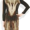 Mcq By Alexander Mcqueen Phantom Print Silk Dress in Brown (multicolored) - Lyst