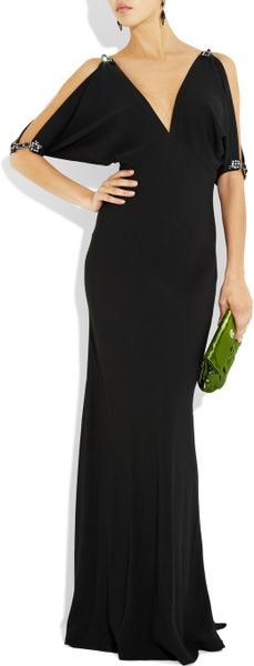 ralph lauren crepe sleeveless gown