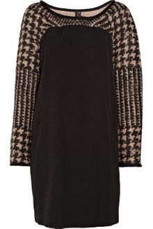 Yves Saint Laurent Oversized Wool-blend and Chiffon Dress - Lyst
