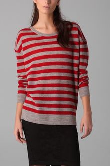 DKNY Pure Dkny Striped Scoop Neck Pullover - Lyst