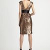 Bcbgmaxazria Sequined Reeve Dress in Gold (black) - Lyst