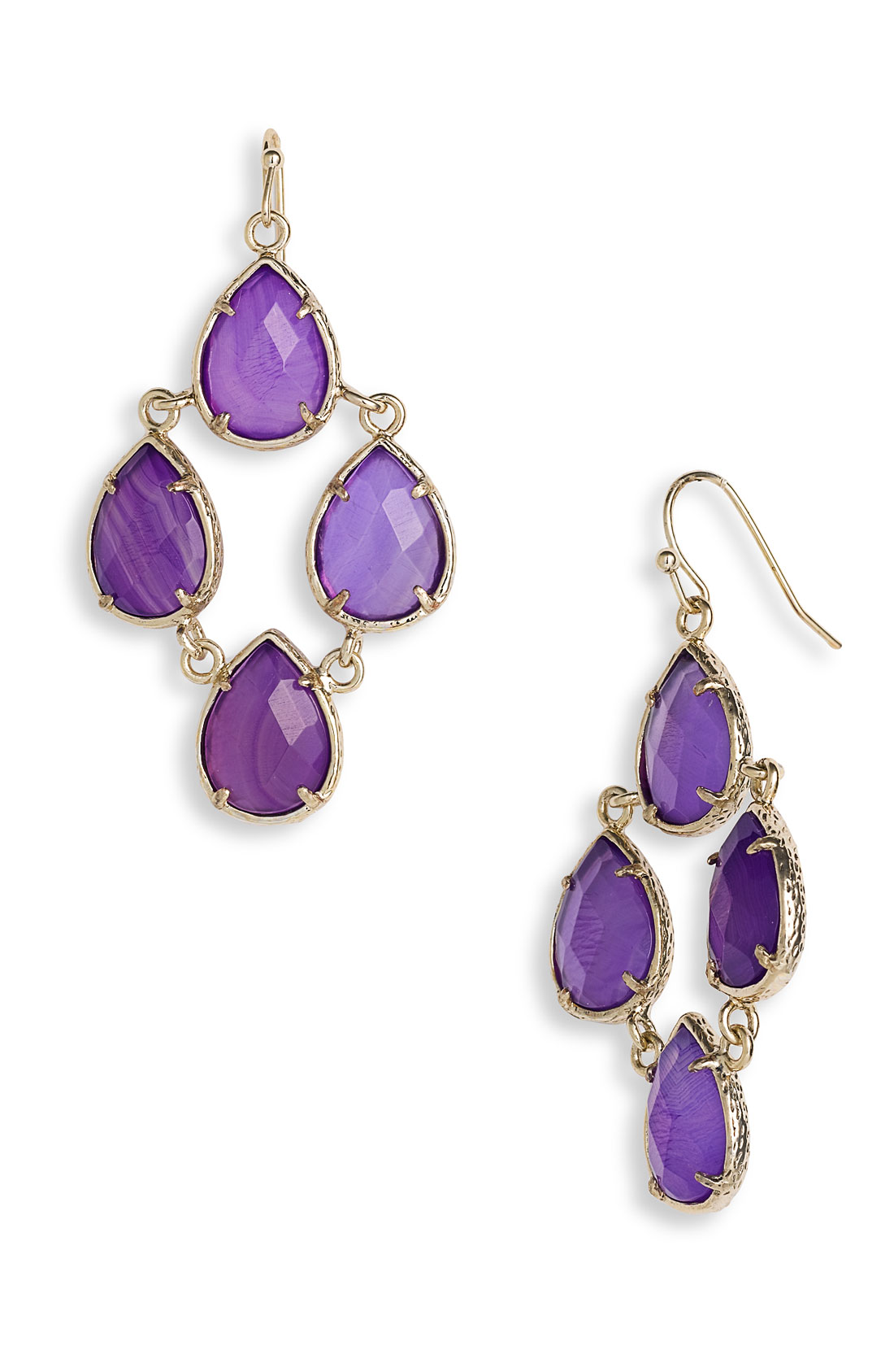 Kendra Scott Carlone Chandelier Statement Earrings in Purple (purple
