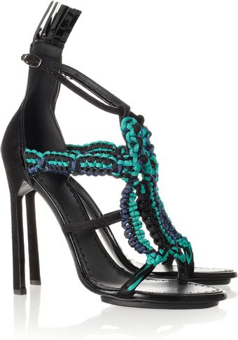  Suede and Macramé Sandals 