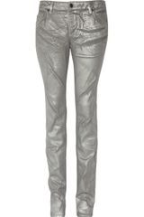Zadig & Voltaire Darkside Silver Low-rise Straight-leg Jeans