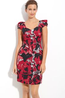 Ak Anne Klein Puff Sleeve Print Dress - Lyst