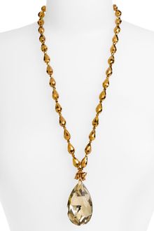 Cara Accessories Faceted Crystal Teardrop Pendant Necklace - Lyst