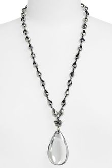 Cara Accessories Faceted Crystal Teardrop Pendant Necklace - Lyst