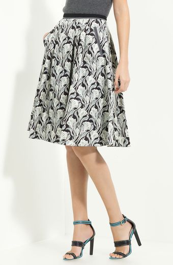  Floral Print Silk Skirt 