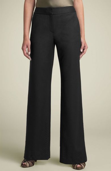 Lafayette 148 New York Delancey Stretch Wool Pants in Black - Lyst