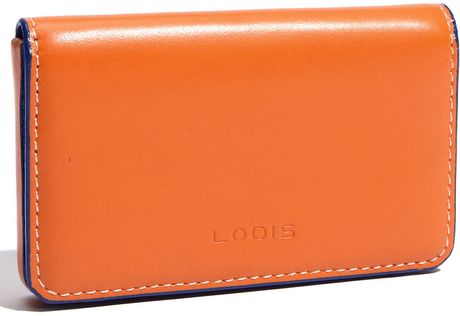 Lodis Mini Card Case in Orange (apricot/ cobalt) - Lyst