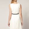 Ted Baker Pleated Front Belted Dress in Beige (cream) - Lyst