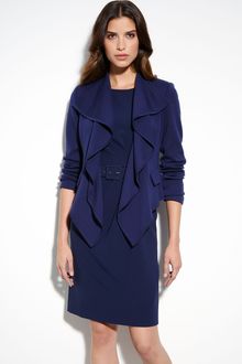 St. John Collection Ruffle Front Milano Knit Jacket - Lyst
