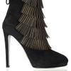 Sergio Rossi Fringed Suede Ankle Boots in Black - Lyst