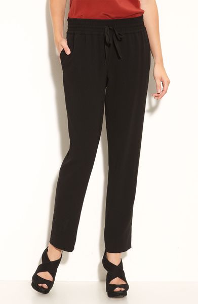 dkny-drawstring-ponte-knit-ankle-pants-in-black-lyst