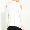 Donna Karan New York Coldshoulder Draped Cardigan in White (ivory) - Lyst