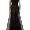 Marchesa Strapless Tulle Gown in Black - Lyst