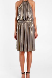Tibi Metallic Jersey Short Halter Dress - Lyst