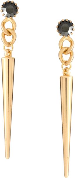 Asos Collection Asos Spike Drop Earrings in Gold (grey) - Lyst