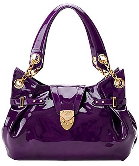 Aspinal Barbarella Patent Leather Handbag Purple in Purple | Lyst