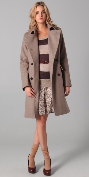 Club Monaco Audrey Coat in Gray (oatmeal) - Lyst