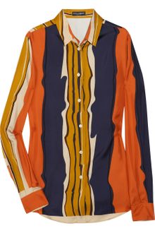 Dolce & Gabbana Printed Silk Shirt - Lyst