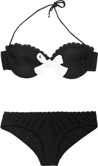 Miu Miu Bow-embellished Halterneck Bikini - Lyst