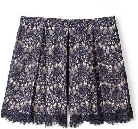 Tibi Navy Swan Lace Culottes in Blue (navy) - Lyst