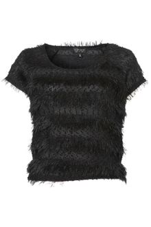 Topshop Fluffy Knit Crop Tee - Lyst