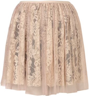 Topshop Lace Mesh Full Skirt - Lyst