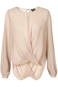 Topshop Drape Front Blouse - Lyst
