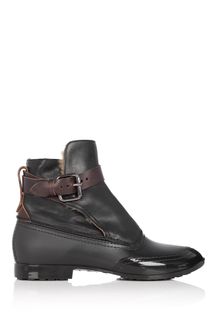 Vivienne Westwood Black Fur Lined Strap Plastic Boots - Lyst