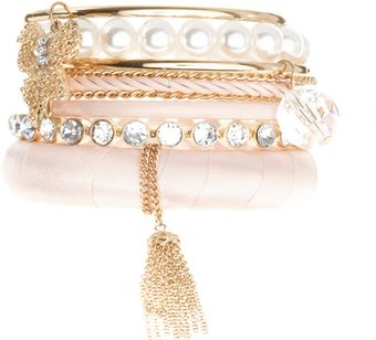 River Island Fabric Wrap Bangle Set Pink - Lyst