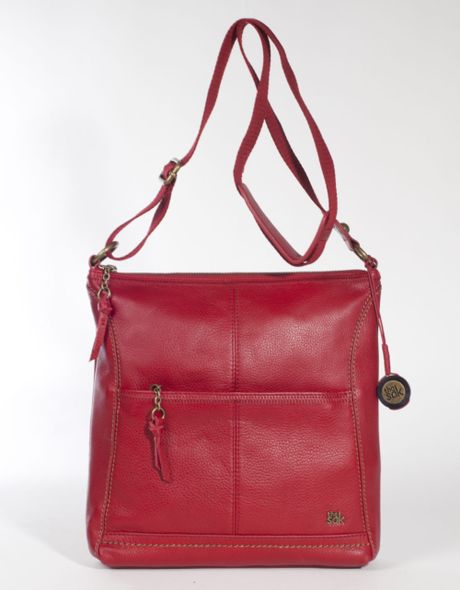 The Sak Iris Leather Cross-body Bag in Brown (red)