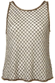 Topshop Beaded Grid Mesh Crop Vest - Lyst