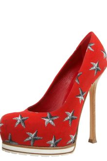 Yves Saint Laurent Star-print Tribtoo Pump - Lyst