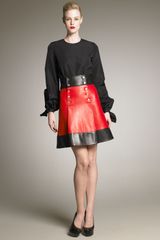 Yves Saint Laurent Leather Sailor Skirt