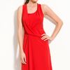 Michael By Michael Kors Drape Front Jersey Dress in Red (red blaze) - Lyst